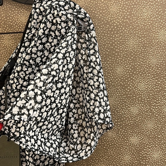 🔥🔥🔥NEW All Saints Ivey Floral Split Sleeve Mini Dress - Picture 7 of 13